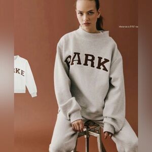 Parke Cities Varsity Mockneck Grey/Texas Brown Brand New size L/XL